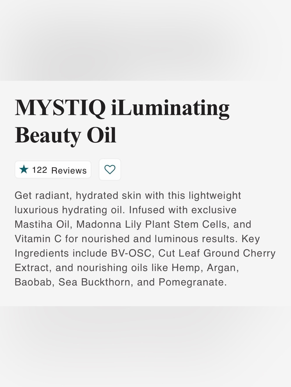 {LIRA} Mystiq iLuminating Beauty Oil - .5fl - Picture 2 of 8